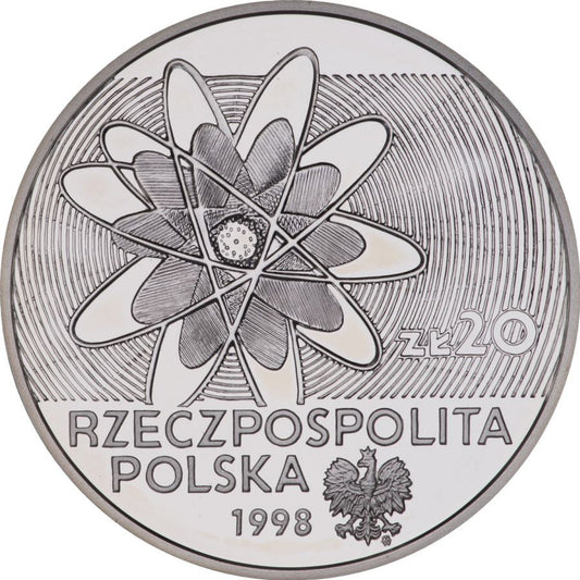 20 złotych 1998 - 100 lat odkrycia Polonu i Radu